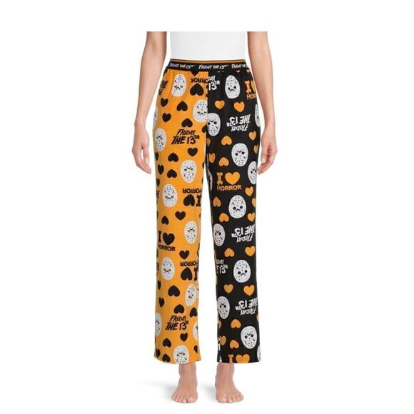 Nwt Women's Plus Size Friday the 13th Halloween Plush Sleep Pants - Picture 8 of 9
